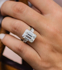 New 3.20Ct White Emerald Cut