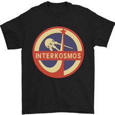 T-shirt uomo INTERKOSMOS Sputnik spazio sovietico URSS CCCP 100% cotone