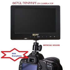 Lilliput 7" 667GL-70NP/H/Y On Camera HDMI monitor da campo + batteria LP-E6 per 5D 