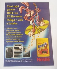 Inserto pubblicità 1999 Nestlé Vinci ogni giorno HI - FI con cd Recorder Philips