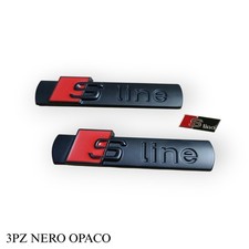 KIT 3 PZ STEMMA ADESIVO BADGE NERO PER AUDI S-LINE A1 A3 A4 A5 A6 A7 Q3 Q5