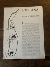 Fontana Lucio Invito 27 x 21 cm. Paris Galerie Stadler 1959