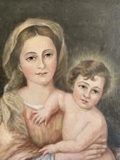 Antico dipinto ad olio Maria