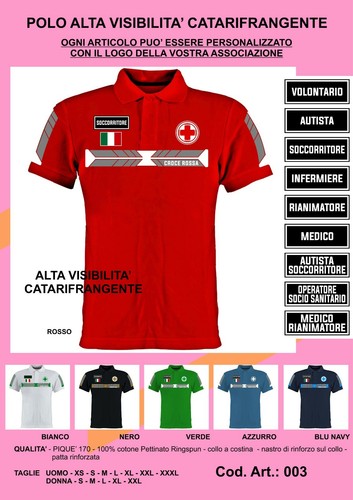 Polo croce rossa verde gialla - croce,