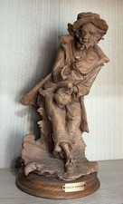 SCULTURA IN TERRACOTTA DI NICO VENZO SU BASE IN LEGNO