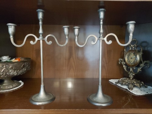 Set candelabri peltro - in,