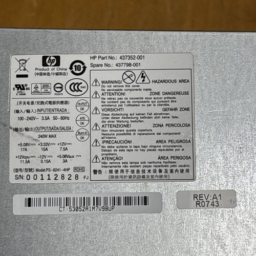 Alimentatore dc7800 240w - hp,