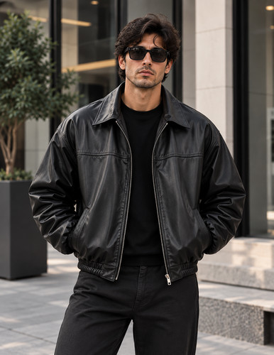 Giubbotto bomber uomo nero