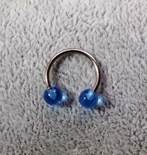 PIERCING SET 3 CIRCULAR BARBELL 1,2 MM CELESTE FLUORESCENT 316L SURGICALSTELL