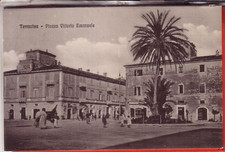 CARTOLINA  TERRACINA  VIAGGIATA 1910  PIAZZA VITTORIO EMANUELE