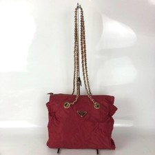 Borsa a tracolla PRADA catena nylon rosso oro donna dal Giappone