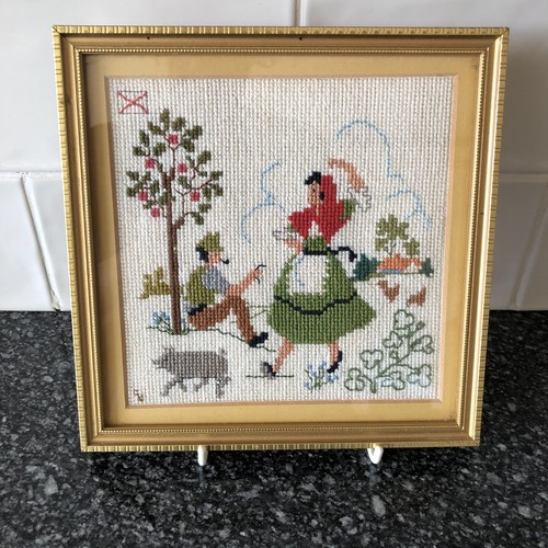 Arazzo vintage ricamato mano - ricamato,