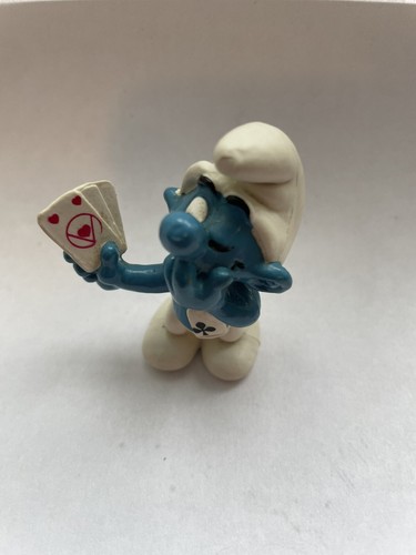 Figurina puffo poker vintage - figurina,