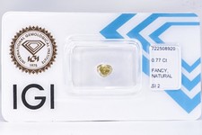 Diamante Naturale Cuore 0.77 Ct FANCY INTENSE VERDE GIALLO SI2 | Certificato IGI