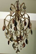 LAMPADARIO " MARIA ANTONIETTA " ANNI 60   PENDENTI IN CRISTALLO DUE COLORI