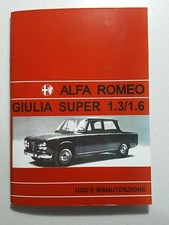 Uso e manutenzione Alfa Romeo Giulia Super 1.3 - 1.6 Owner's manual 