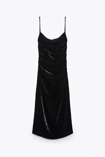Zara abito drappeggiato nero - drappeggiato,