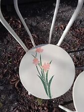 sedie da giardino decorate a mano struttura In ferro sedile In Legno