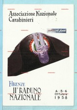 cartolina commemorativa 2 Raduno ASSOCIAZIONE NAZIONALE CARABINIERI Firenze 1958