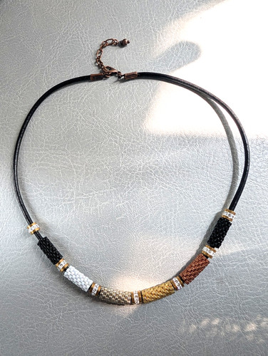 Collana con tubo - di, perle