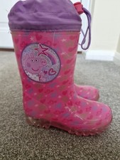 Stivali Pepa Pig Wellies con luci scintillanti taglia 9 ottime condizioni 