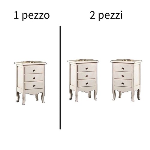 Comodino legno shabby chic - comodino,
