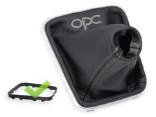 PER OPEL ZAFIRA B 2005-2014 PELLE CUFFIA LEVA CAMBIO RICAMO opc GRIGIO + TELAIO