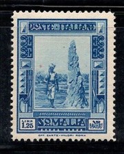 Somalia italiana 1935-38 Sass. 223 MNH 100% Lire1,25, Supporto per tumulo Termite...