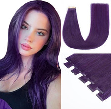 Extension Adesive Capelli Veri Purple Tape in Extension Natua Nero Remy Estensio