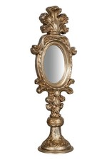 SPECCHIERA DA APPOGGIO IN LEGNO FINITURA FOGLIA ARGENTO ANTICATO MADE IN ITALY