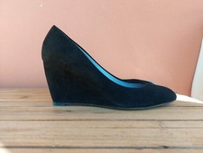 scarpe decollete donna Sergio Rossi Nera scamosciata 39 zeppa