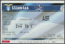 BIGLIETTO STADIO TICKET LAZIO