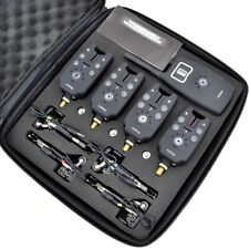 Allarme morso pesca wireless 1+4 set 4pz altalena illuminato in custodia EVA pesca