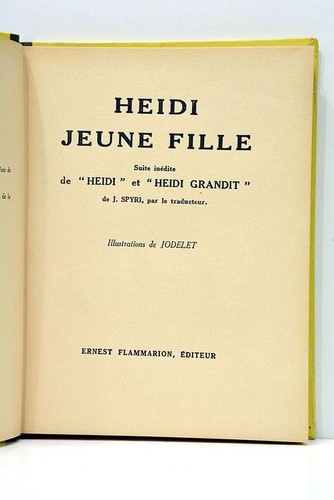 Heidi jeune fille spyri paris - jeune,