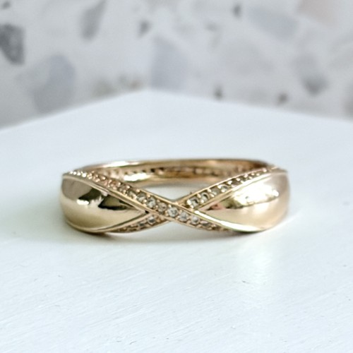 Anello infinito incrociato - , oro