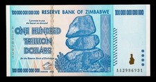 2008 100 TRILIONI DI DOLLARI RISERVA BANCA DELLO ZIMBABWE, AA P-91 CIRCOLATA