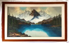 Quadro Magnifico Dipinto ad Olio su Tela -"L'Immensa Montagna" - Firmato Blairly