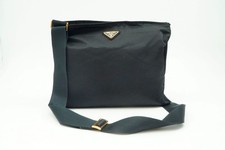Borsa A Spalla PRADA Crossbody Triangle Logo Plate Tessuto Nylon Nera 4321H