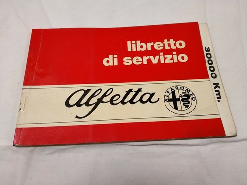 Libretto servizio alfa - libretto,