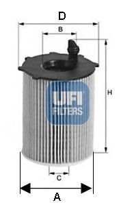 Filtro olio ufi 128 00 - olio,