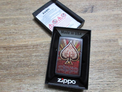 Zippo ace spade design - zippo, pik