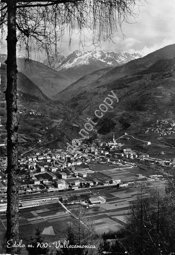 Cartolina edolo panorama 1956 - cartolina,