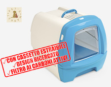 80’S Lettiera Toilette per Gatti Chiusa con Filtro e Paletta Cassetto Estraibile