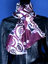 sciarpa foulard coprispalle stola  PURA SETA 100% donna doppio filo orlino raso