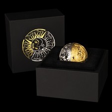 Moneta 2 oz argento con oro 24