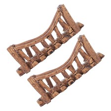  2 ponti da giardino delle fate: mini ponte in ceramica - piccole statuette in