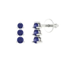 Simulated Tanzanite Stud