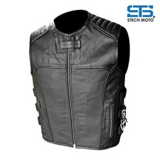 Moto gilet in pelle da uomo