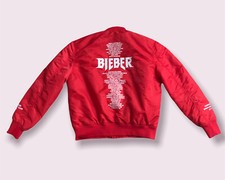 Giacca Bomber Justin Bieber Rosso H&M Purpose Tour 2017 Merch Taglia Large Unisex