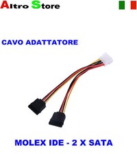CAVO ALIMENTAZIONE ADATTATORE MOLEX IDE PARALLEL PATA 2 SATA SERIAL ATA
